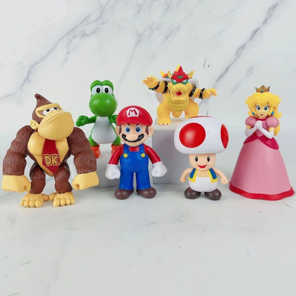 Game Super Mario Bros Figure Doll Cartoon Characters Mario Creative Movable Collectible Model Toys Children'S Birthday Gifts