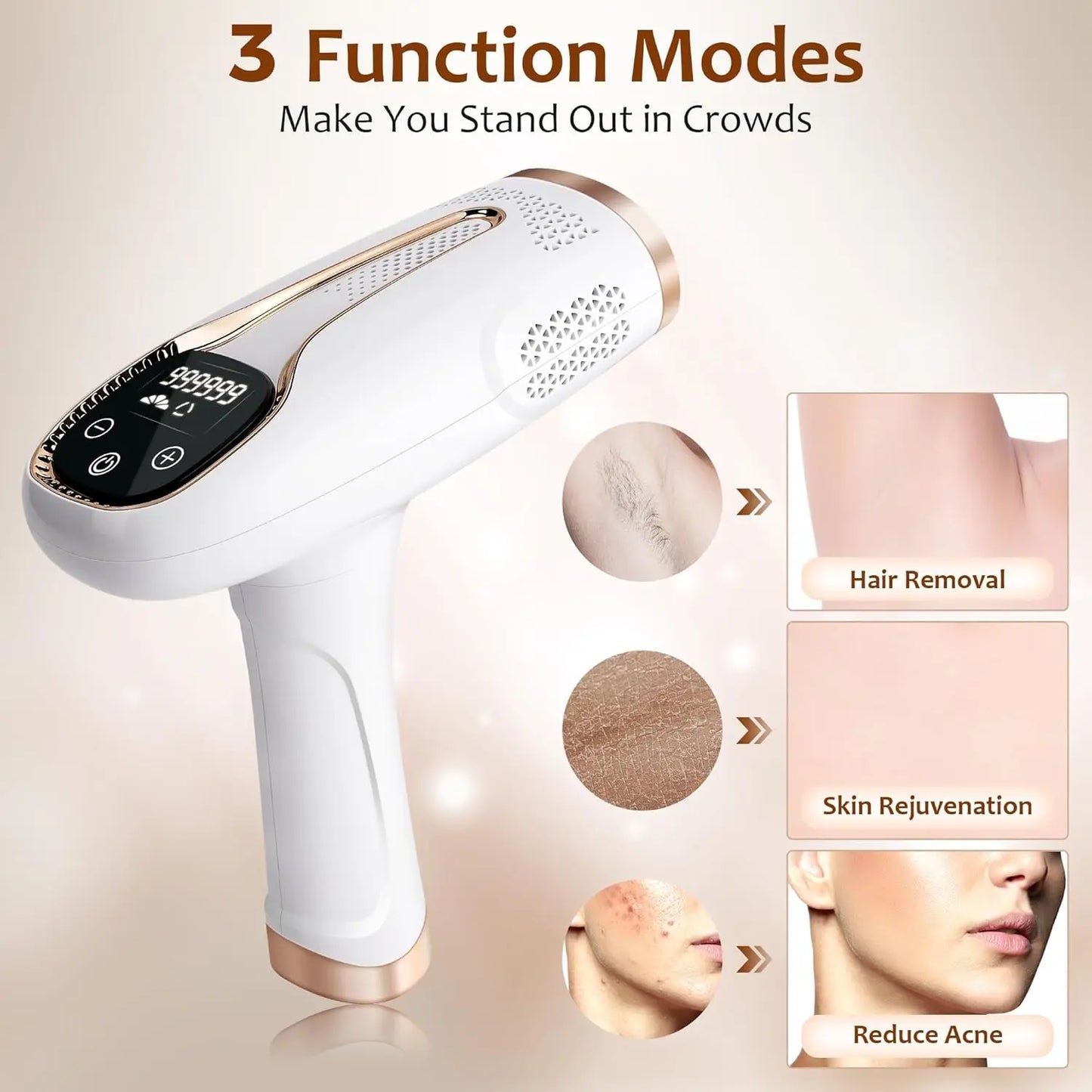 Women’S IPL Hair Removal System with 990000 Flashes Painless Laser Epilator for Home Use Body and Bikini