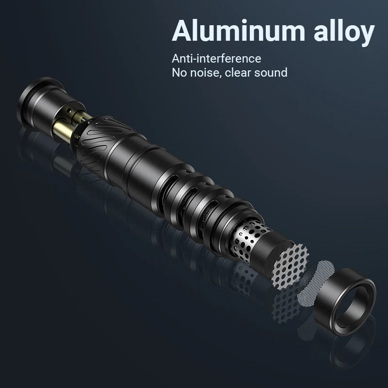 Aluminum Alloy Professional Recording Microphone with Spring Cable Plug and Play for Canon Nikon DSLR Camera Smartphone