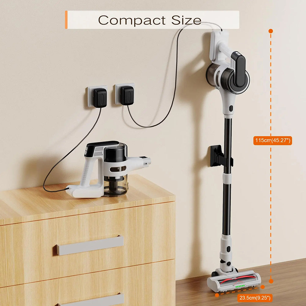 Cordless 20Kpa Handheld Vacuum Cleaner Powerful Brushless Suction with Green LED Floor Brush Light