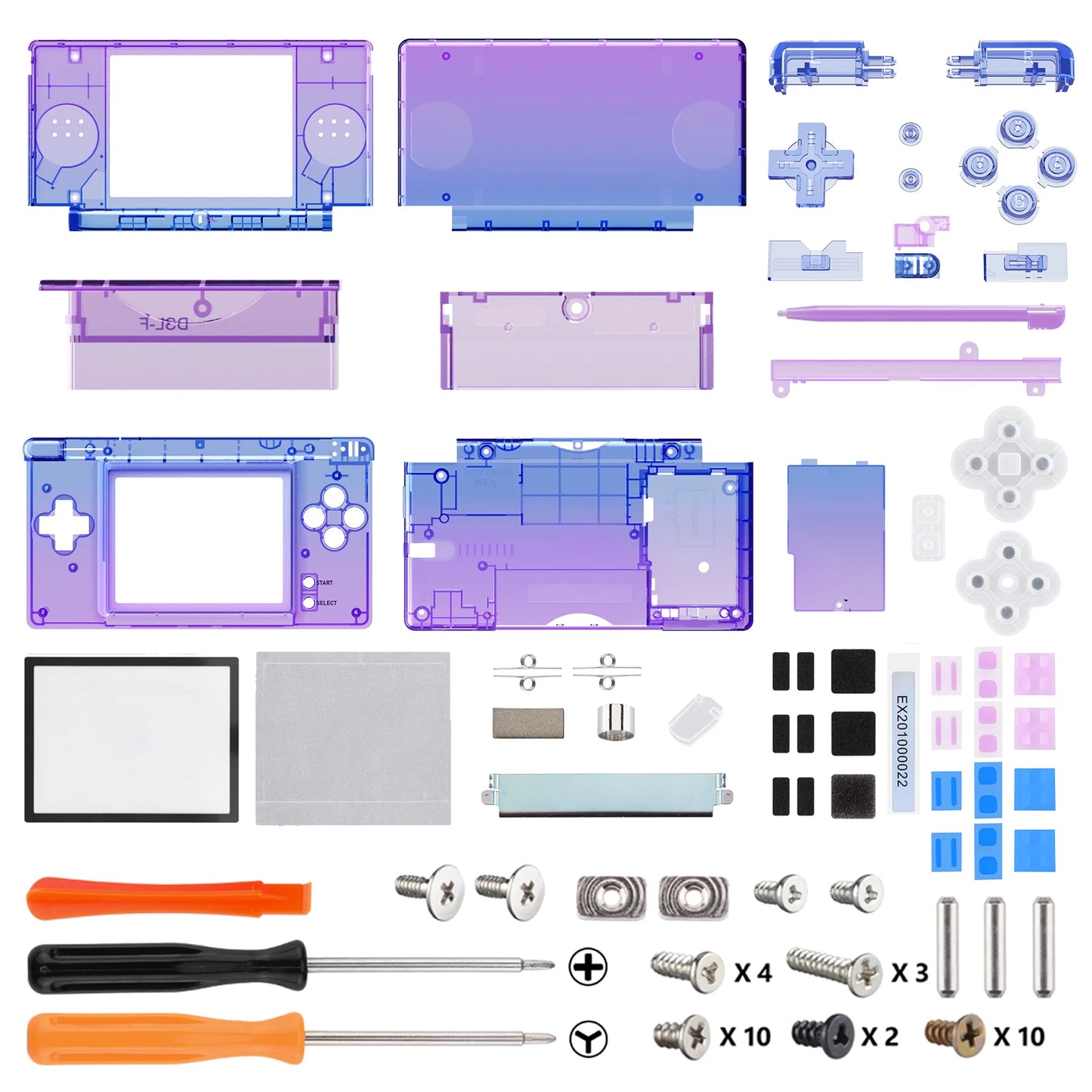 Replacement Full Housing Shell for Nintendo DS Lite, Case Cover with Buttons, Screen Lens for NDSL - Single Series