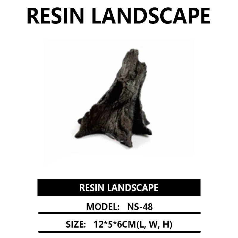 Fish Tank Reptile Box Landscaping Decoration Creative Resin Ornament Lizard Gecko Tree Root Hide Cave Amphibians Terrarium Decor