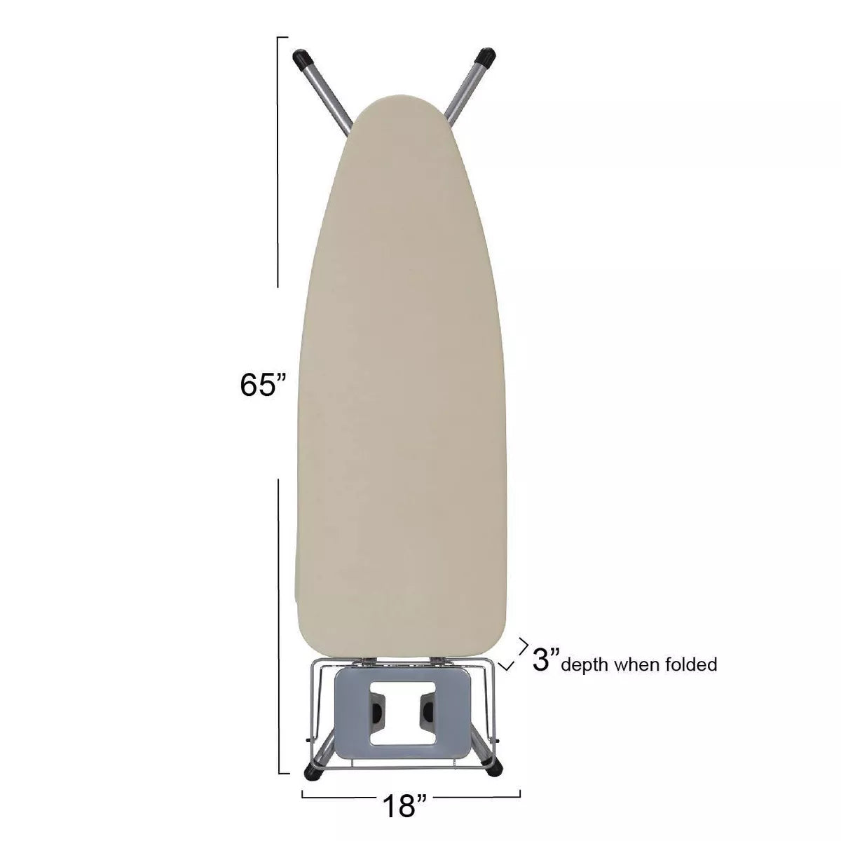 Extra-Wide Ironing Board with Four-Leg Silver Frame
