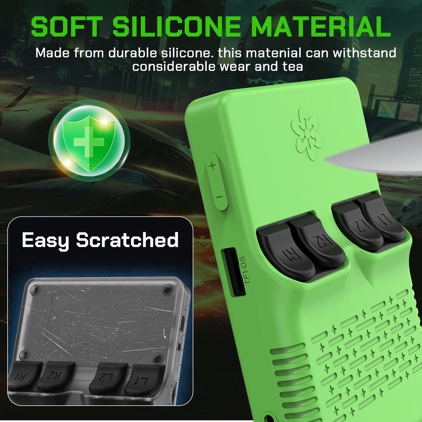 Soft Silicone Rubber Skin Cover for R36S Retro Handheld Game Console, Back Protective Case for R36S Protector Accessories