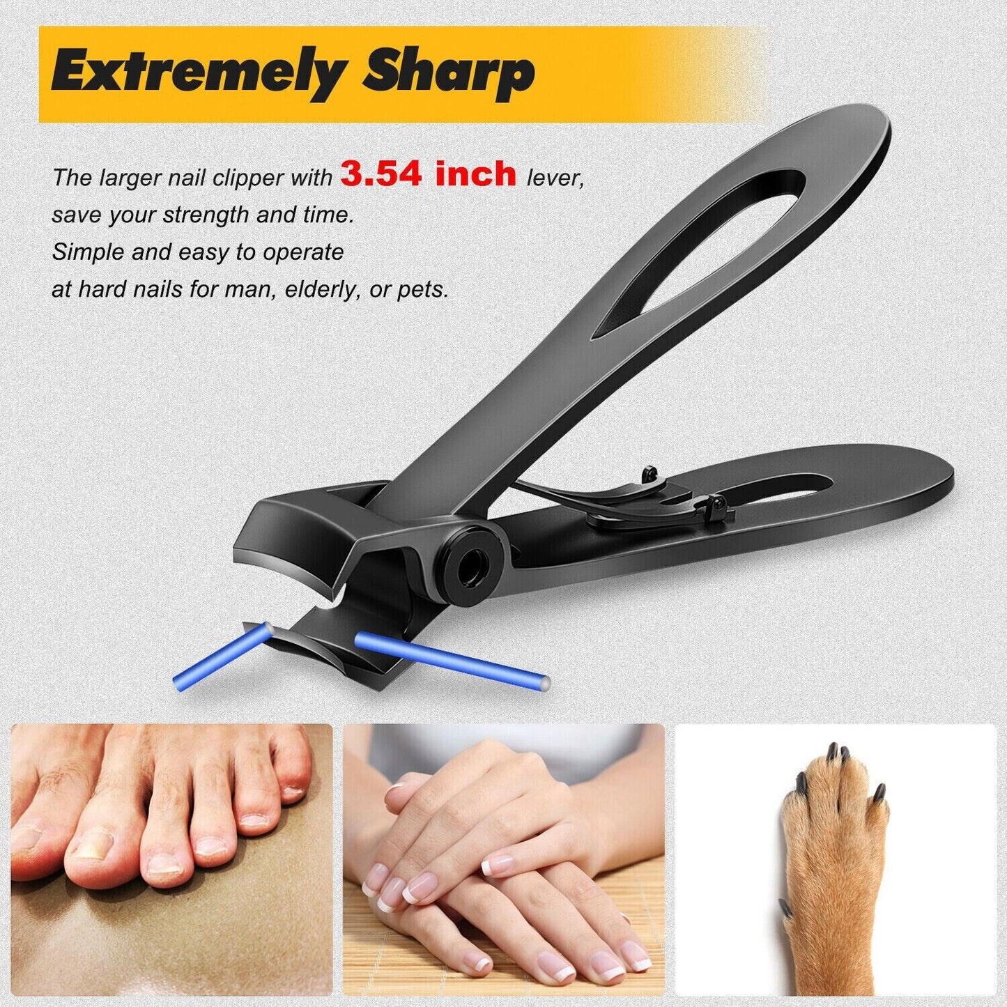 Extra Large Toe Nail Clippers for Thick Hard Nails Cutter Heavy Duty Stainless