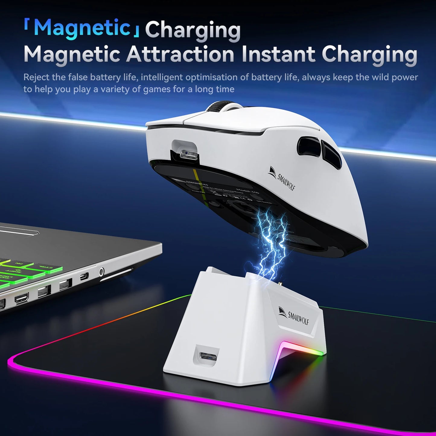 M6 Bluetooth Wireless Mouse Three-Mode E-Sports Gaming Laptop Lightweight PAW3311 1KHZ 12KDPI with Charging Dock