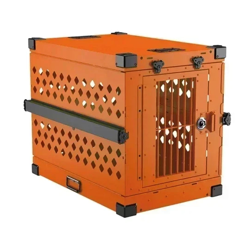 Heavy Duty Collapsible Dog Crate - Premium Aluminium Alloy for Medium to Large Breeds, Perfect for Travel and Camping
