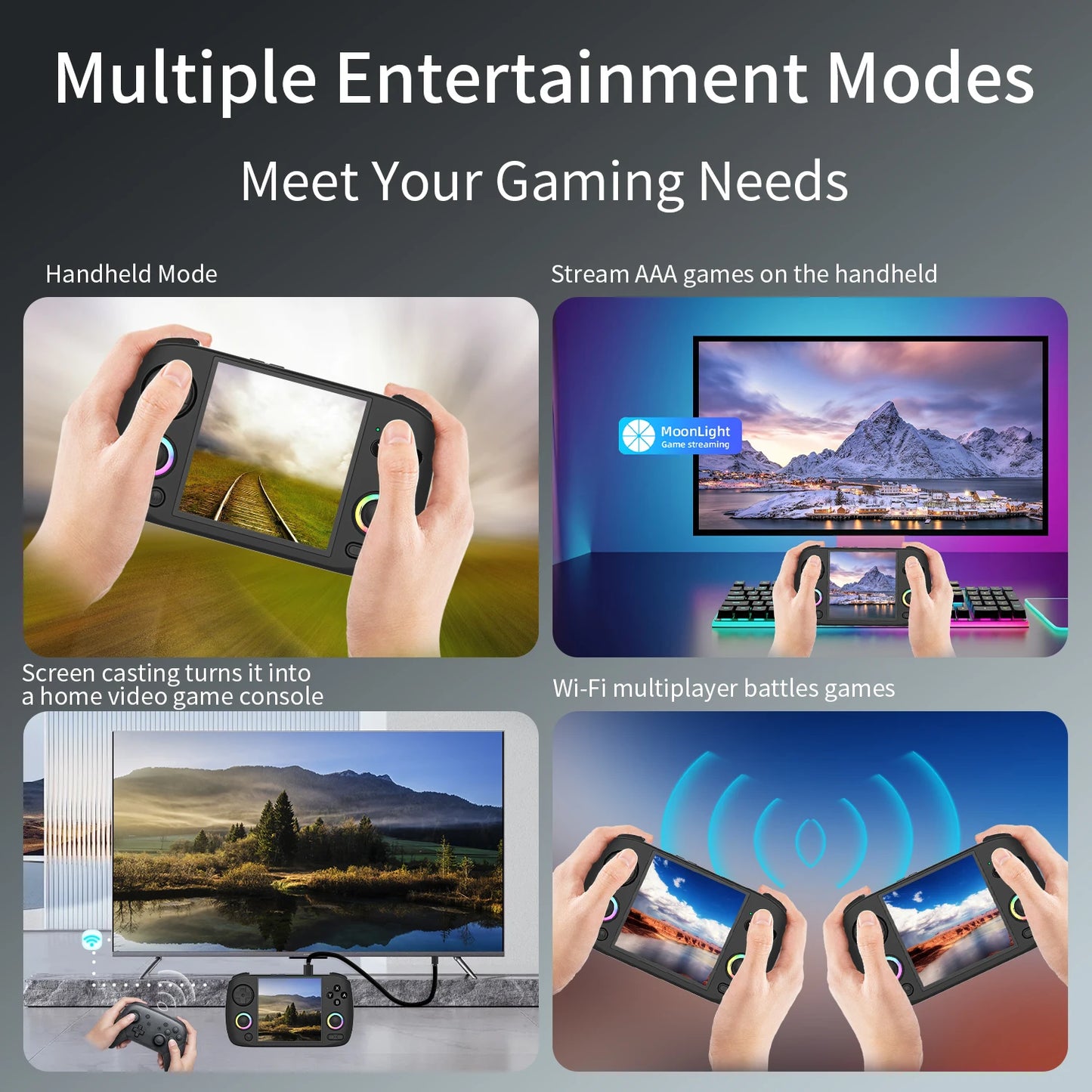 RG Cubexx Retro Handheld Game Console 3.95" IPS 720*720 Screen Linux 64Bit Support Wifi Bluetooth Streaming Video Games