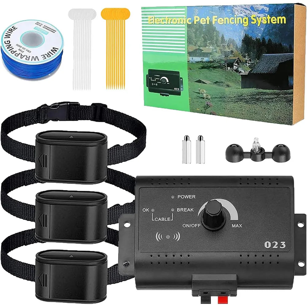 Ultimate Electric Pet Fence Collars for Stubborn Dogs - In-Ground/Aboveground Boundary System for Up to 1/2 Acre