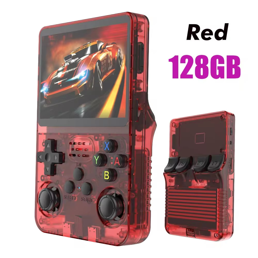 128G Open Source Video Game Console Linux System 3.5 Inch IPS Screen Orange Portable Pocket Video Player 64GG Best Games