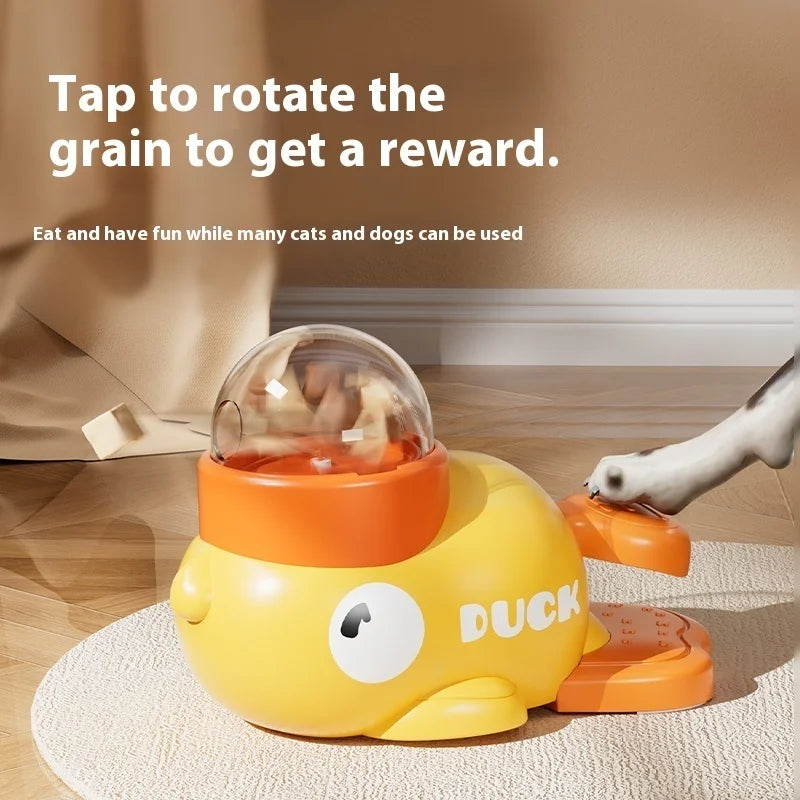 Dog Puzzle Feeder Pet Automatic Feeding Machine Yellow Duck Interactive Food Snack Feeder for Dog Training Mental Enrichment
