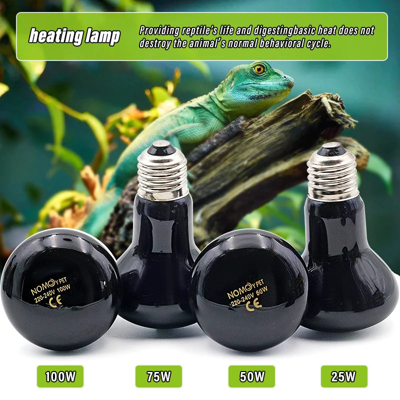 Pet Heating Lamp E27 Night Lamp for Amphibian Snake Lamp Heat Reptile Bulb UV Light 100W AC220-240V