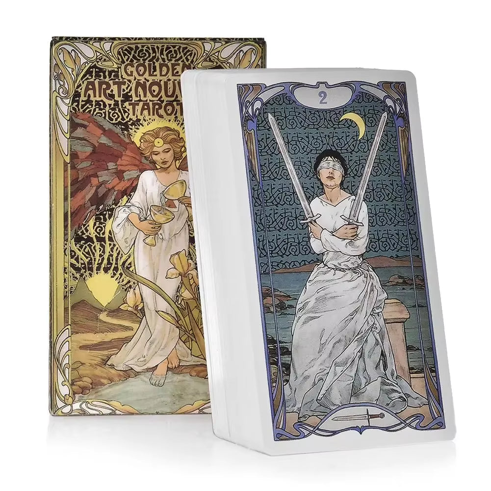 HOT 400 Style Tarot Cards Oracle Golden Art Nouveau the Green Witch Universal Celtic Thelema Steampunk Tarot Board Deck Games