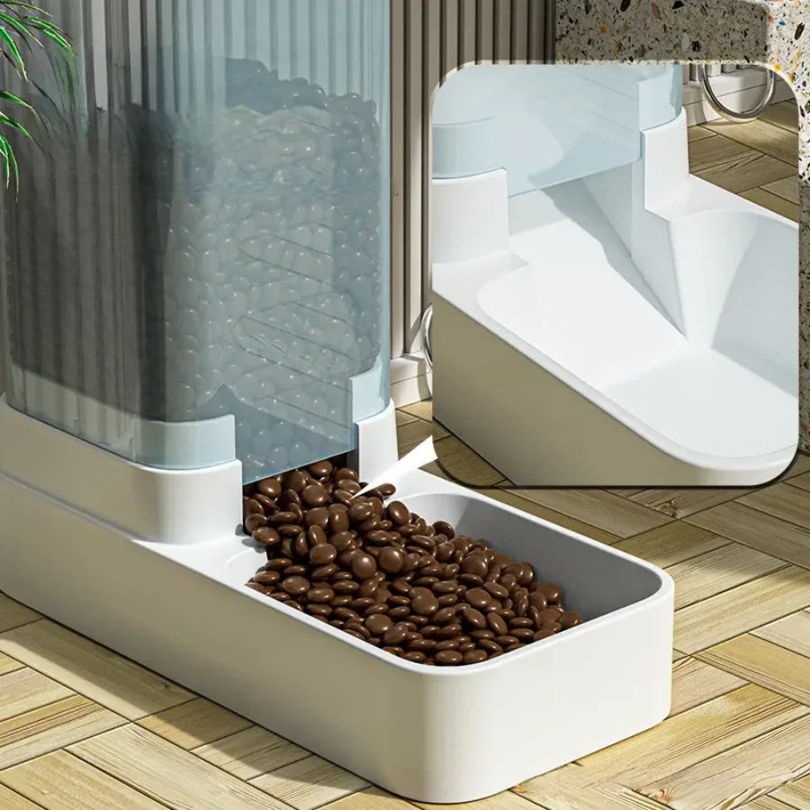 1Pc/2Pcs 1.5Kg/3.3L Convenient and Stylish Automatic Pet Feeder and Water Bowl Set for Indoor Dogs/Cats