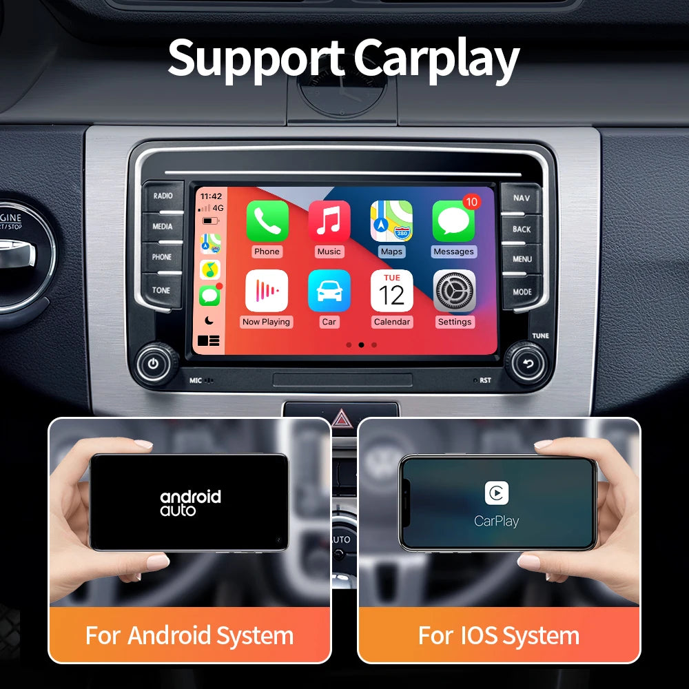 2Din Android 13 Car Radio GPS for VW / Volkswagen Skoda Octavia Golf 5 6 Touran Passat B6 Polo Jetta 2Din Radio Player