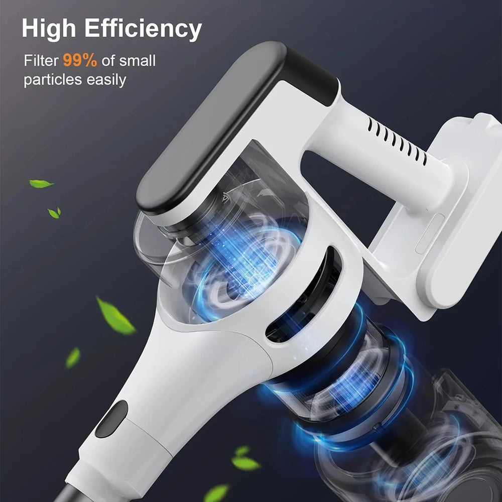 Cordless 20Kpa Handheld Vacuum Cleaner Powerful Brushless Suction with Green LED Floor Brush Light