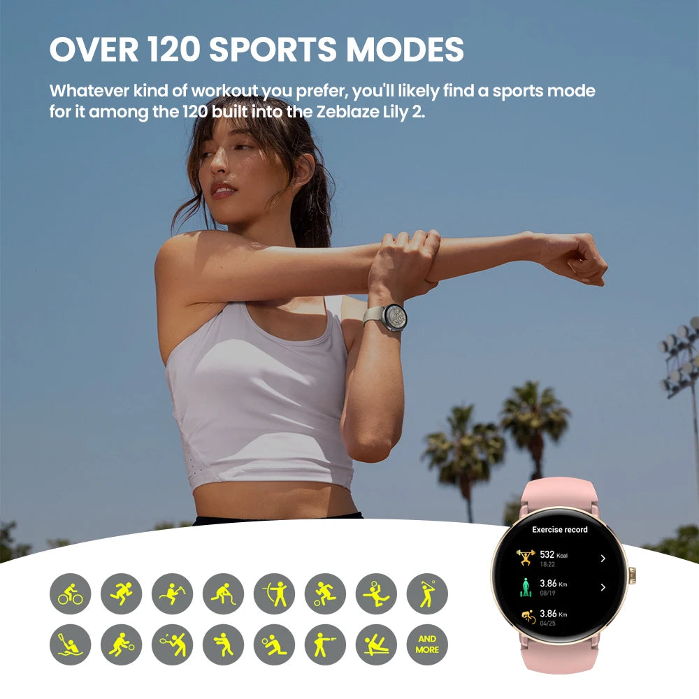 The NEW 2025 Lily 2 Voice Calling Female Smartwatch 1.2" AMOLED Screen Double Strap Health Management Sports Smart Watch