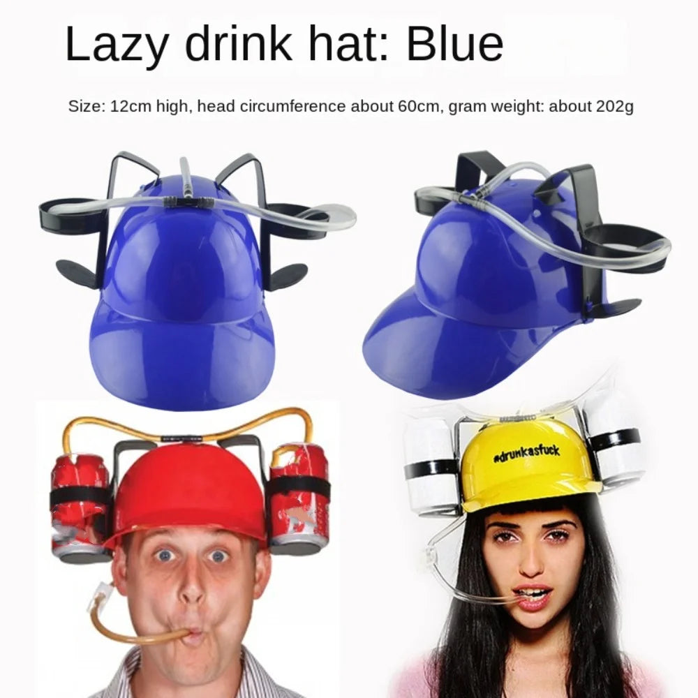 Birthday Party Outdoor Beer Hat Fast Delivery Lazy Creative Beer Beverage Hat Lazy Drinking Beverage Helmet Headgear