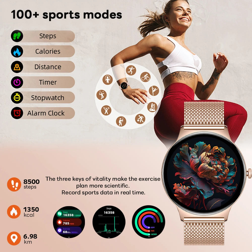New Ultra Thin Smart Watch Women Screen Always Display Time Sports Bracelet Bluetooth Call Fashion Smartwatch