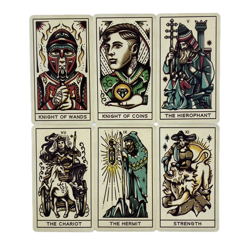 Tattoo Tarot Cards a 78 Deck Oracle English Visions Divination Edition Borad Playing Games