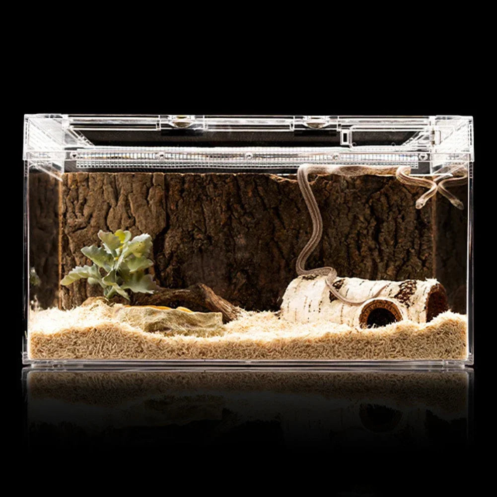 Resin Large Reptile Hide Wooden Bark Appearance Hideout House Hiding Cave Shelter for Reptile Habitat Decoration