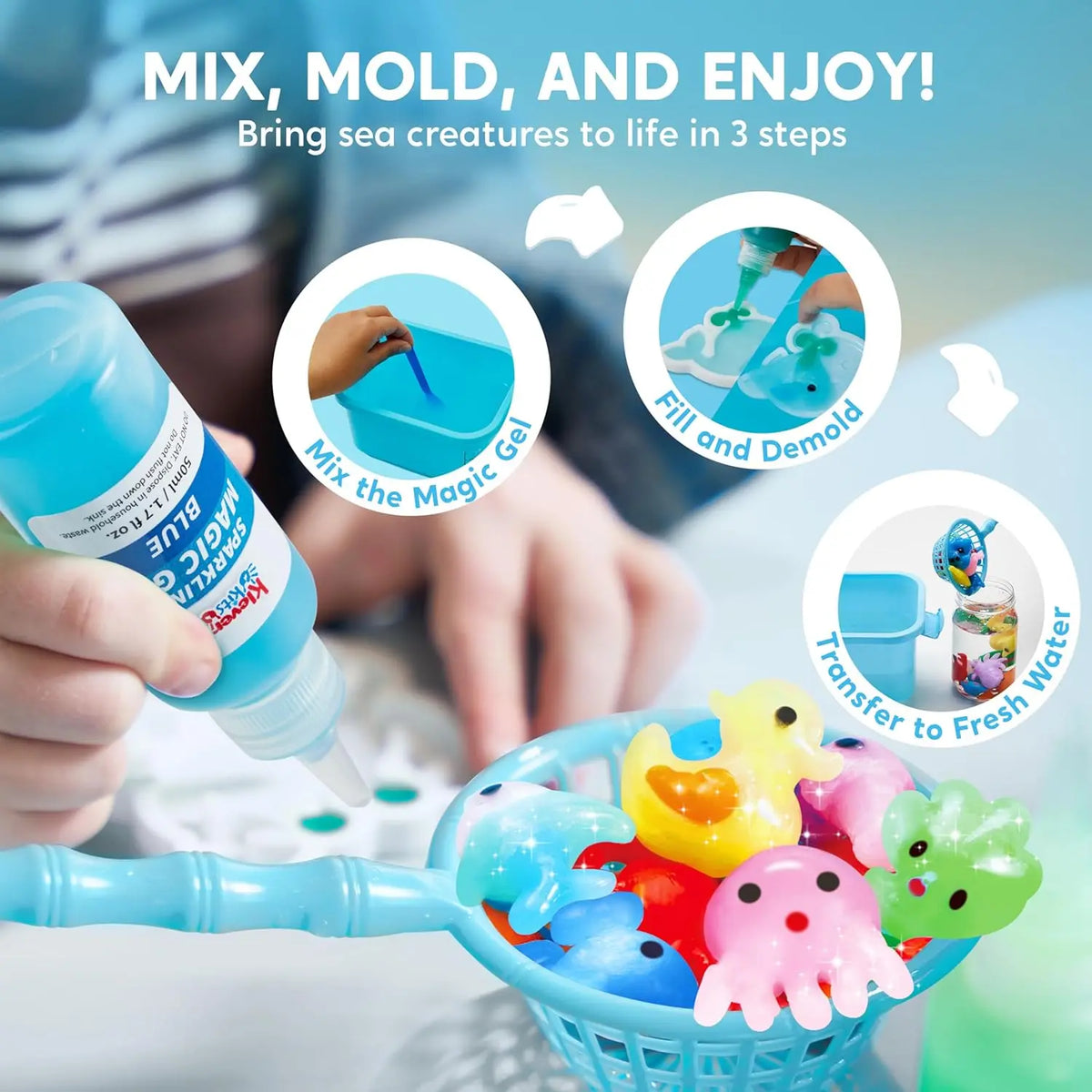 JOYFY Magic Fairy Water Gel Toy Kit with 10 Gel Preserving Bottles - Ideal for Kids' Parties and Birthday Gifts