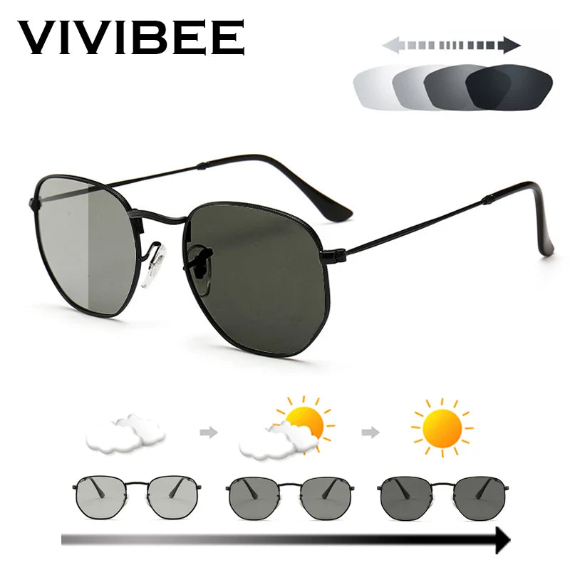 Oval Women Fashion Photochromic Sunglasses Polarized Ladies Metal Gold Frame Sun Glasses 2025 Trending Female Shades