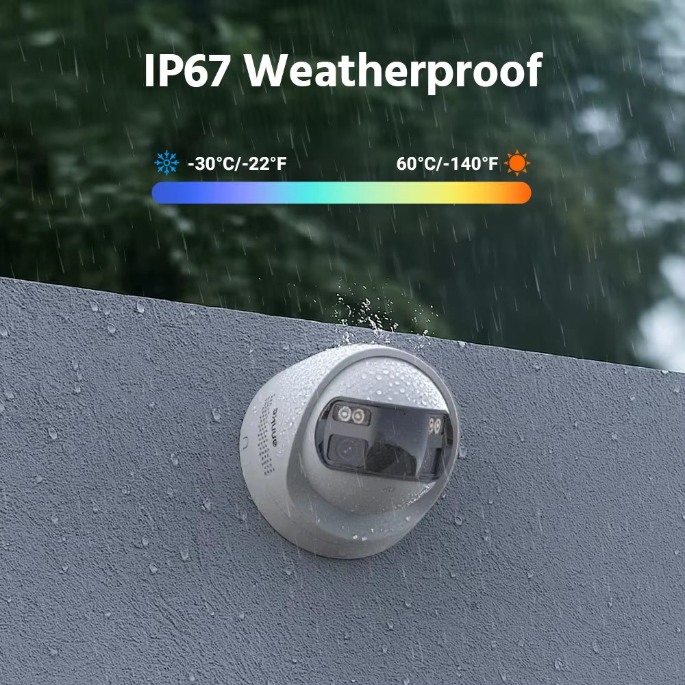 ANNKE 4K 8MP POE Surveillance Camera Dual Lens Outdoor Poe Camera 1/2/4PCS Color Night Vision CCTV Video Security Camera for NVR