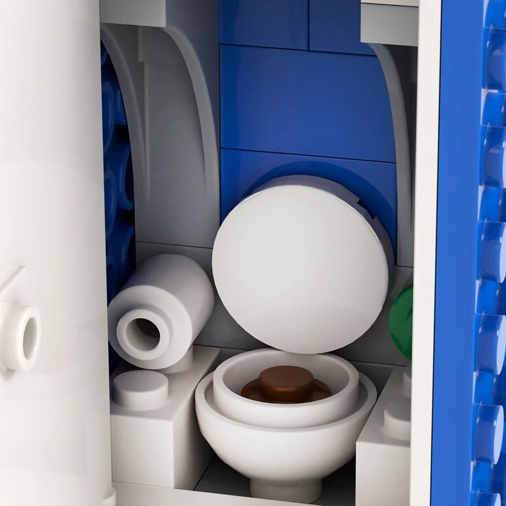 MOC4074 City Series 36Pcs MOC Scenes Portable Toilet Street View Decoration DIY Building Blocks Education Kids Toys for Children