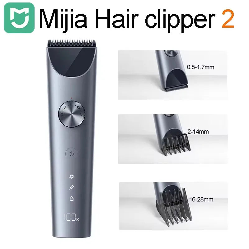 Hair Clipper 2 Household Wireless Trimmer Cutting Barber IPX7 Titanium Alloy Blade Men Sideburns Electric Shaver