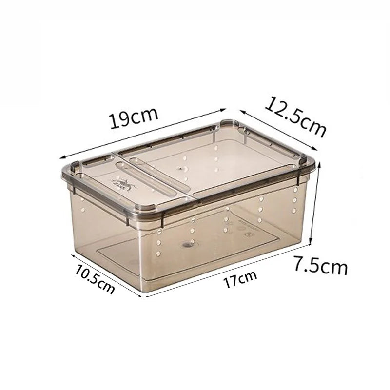 1Pc Insect Reptile Breeding Feeding Box Spider Terrariums Insect Rearing Hatching Containers Lizard Frog Small Animals Supplies
