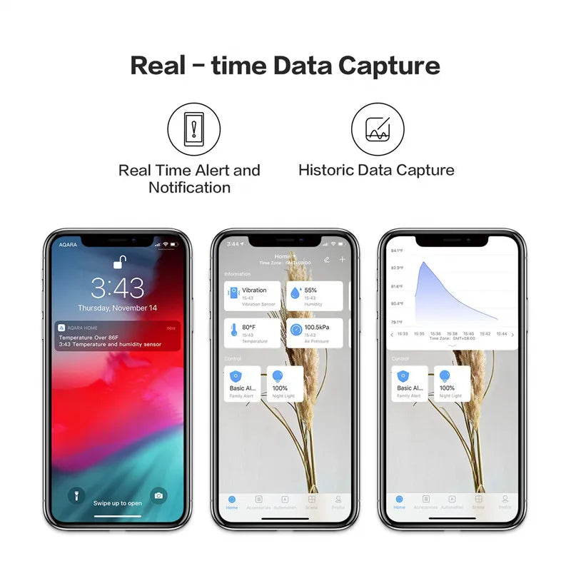 Smart Air Pressure Temperature Humidity Sensor Environment Zigbee Remote Control Work with Xiaomi Home Homekit Gateway Hub