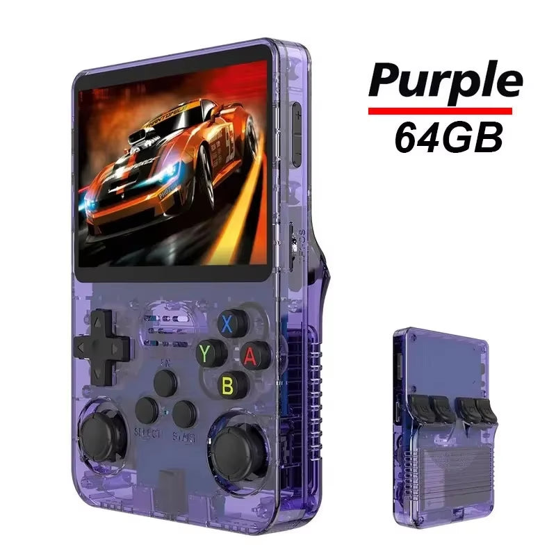 R36S Game Console Linux System 64G Portable Video Consoles 3.5 Inch IPS Screen with Retro Games Pocket Handheld Game Players
