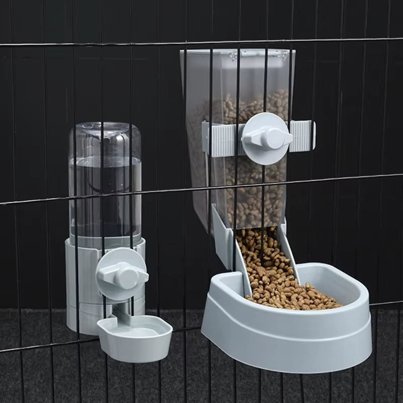 Automatic Pet Feeder Cage Hanging Bowl Water Bottle Food Container Dispenser for Puppy Cats Rabbit Birds Pet Feeding Product