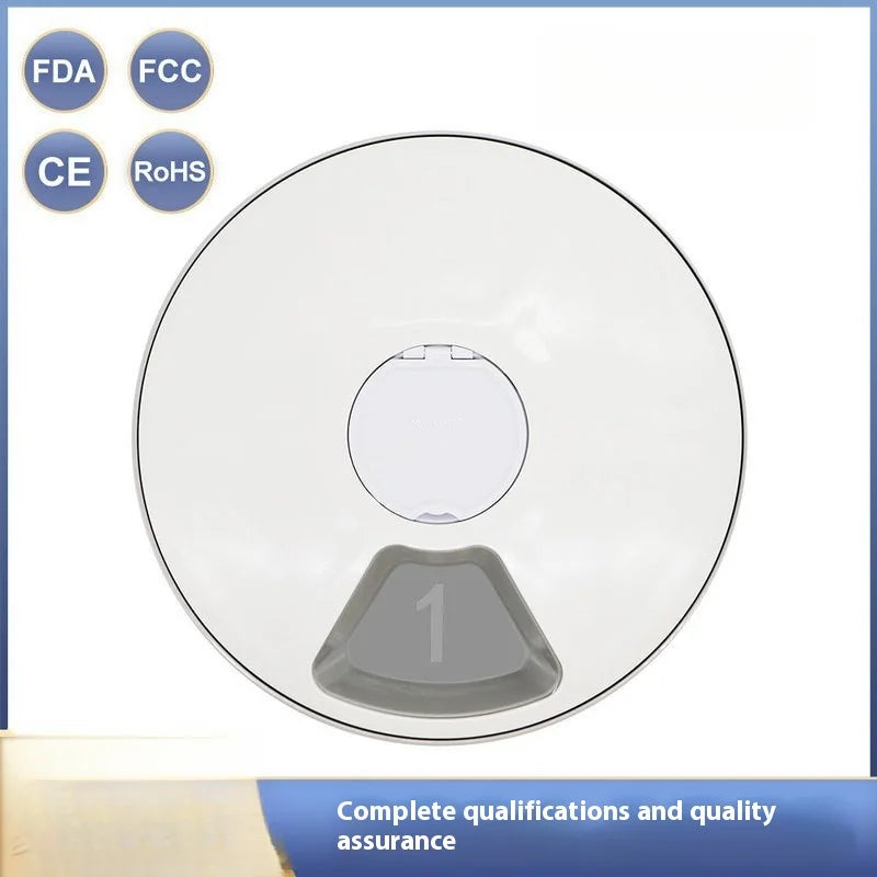 6-Cell Smart Pet Feeder - Bpa-Free Dual Gear System & Mood Music, 24H Timer with Anti-Jam Design for Cats/Dogs, Easy Clean