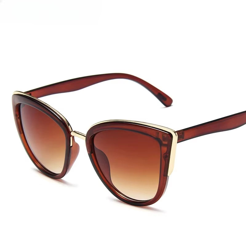 Cat Eye Sunglasses for Women PC with Metal Big Black Fast Selling Luxury Women Polarized Sunglasses Sunwear