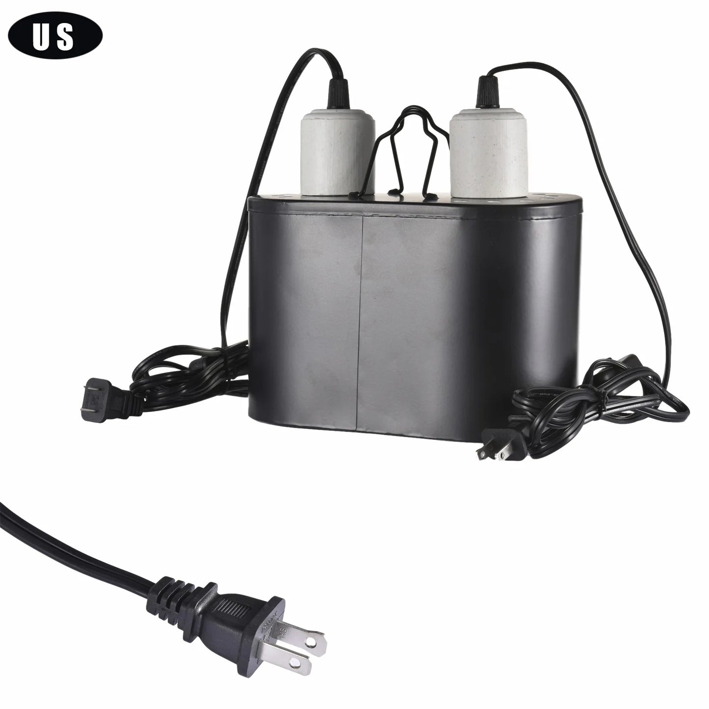 Dual Reptile Light Fixture Dual Deep Heat Lamps UVB Light Fixture for Reptiles Dome Heat Lighting Lamp Combo Kit