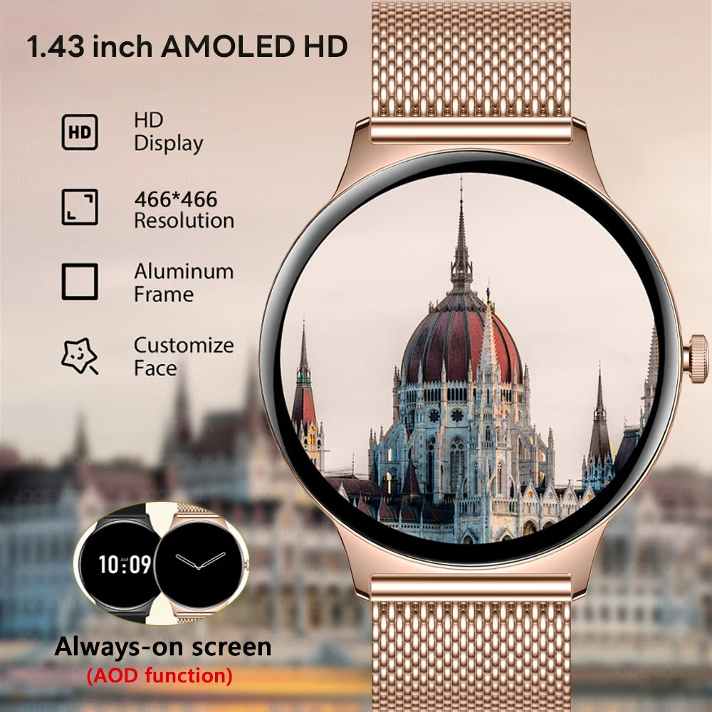 New Ultra Thin Smart Watch Women Screen Always Display Time Sports Bracelet Bluetooth Call Fashion Smartwatch