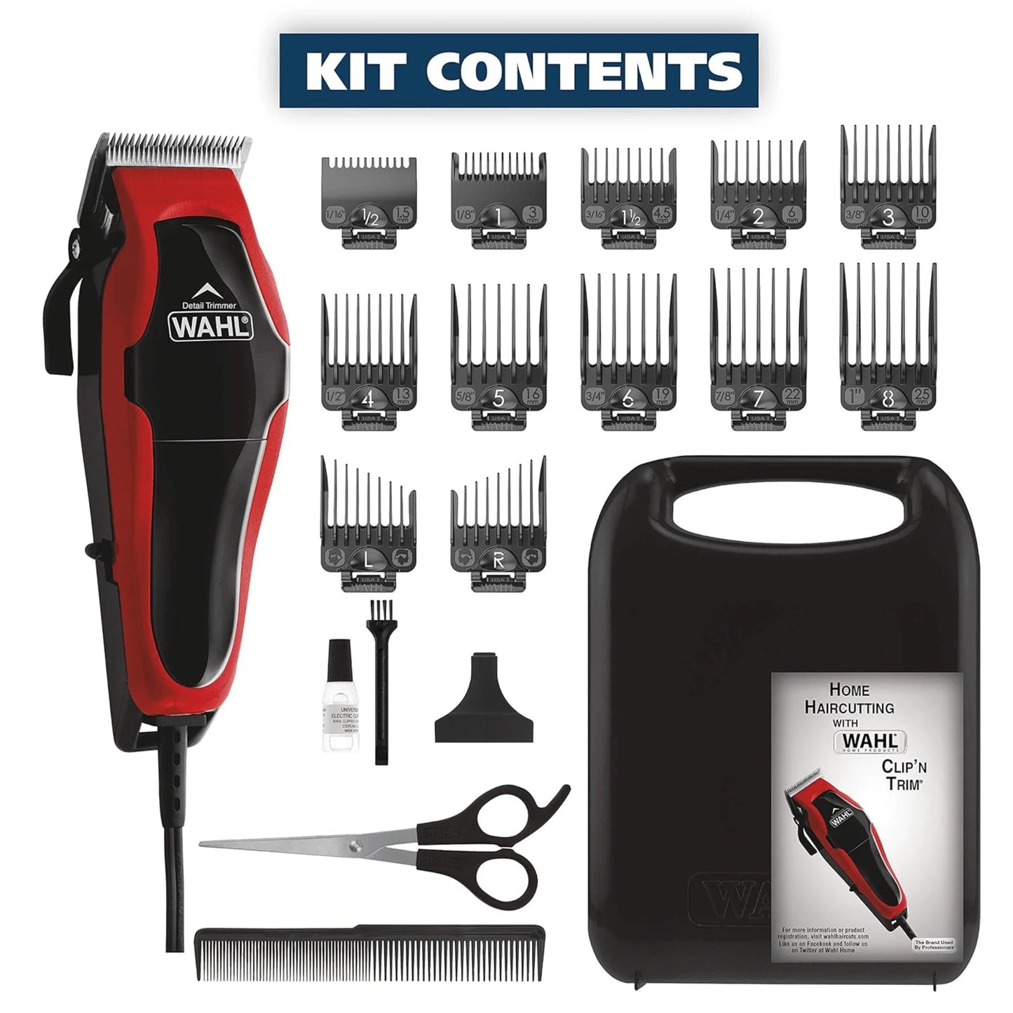 Wahl Clip-N-Trim 20-Piece Hair Clipper Kit Made in USA