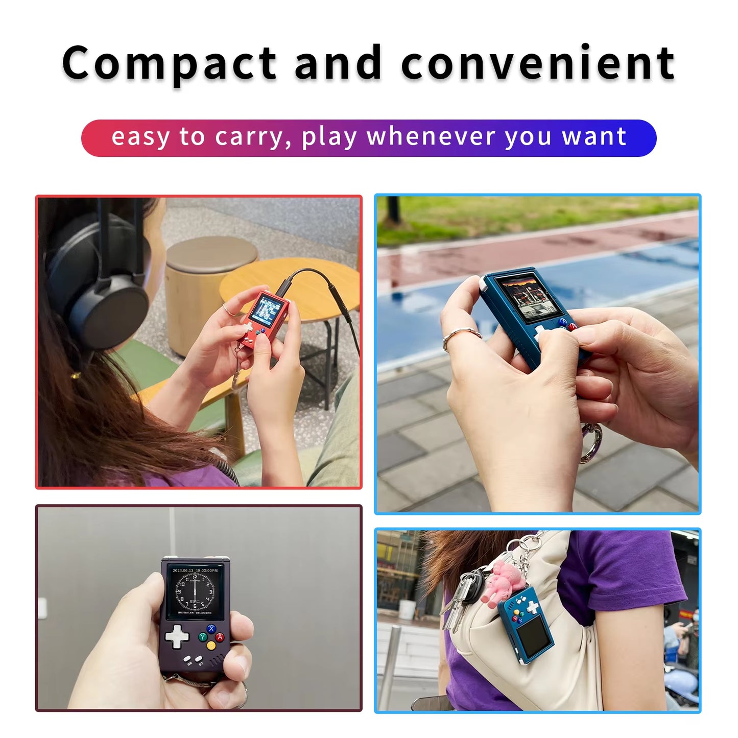 RG Nano Retro Handheld Game Console Portable Game Console Mini Aluminum Alloy with 1.54 Inch IPS Screen 64G TF