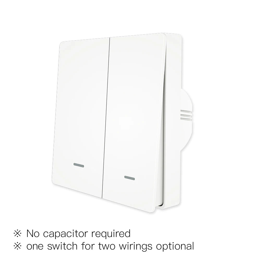 Smart Light Switch No Neutral Wire No Capacitor Needed Smart Life 2/3 Way Works with Alexa Google Home 2Mqtt