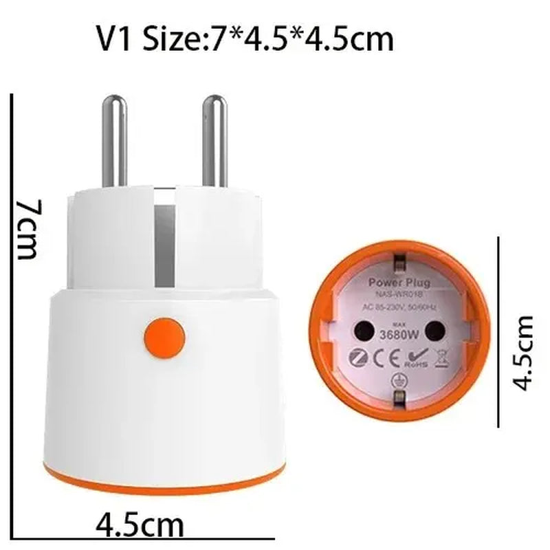 Smart Zigbee Plug Socket 3680W 16A Power Energy Monitoring Timer Switch EU Outlet Home Assistant Zigbee2Mqtt