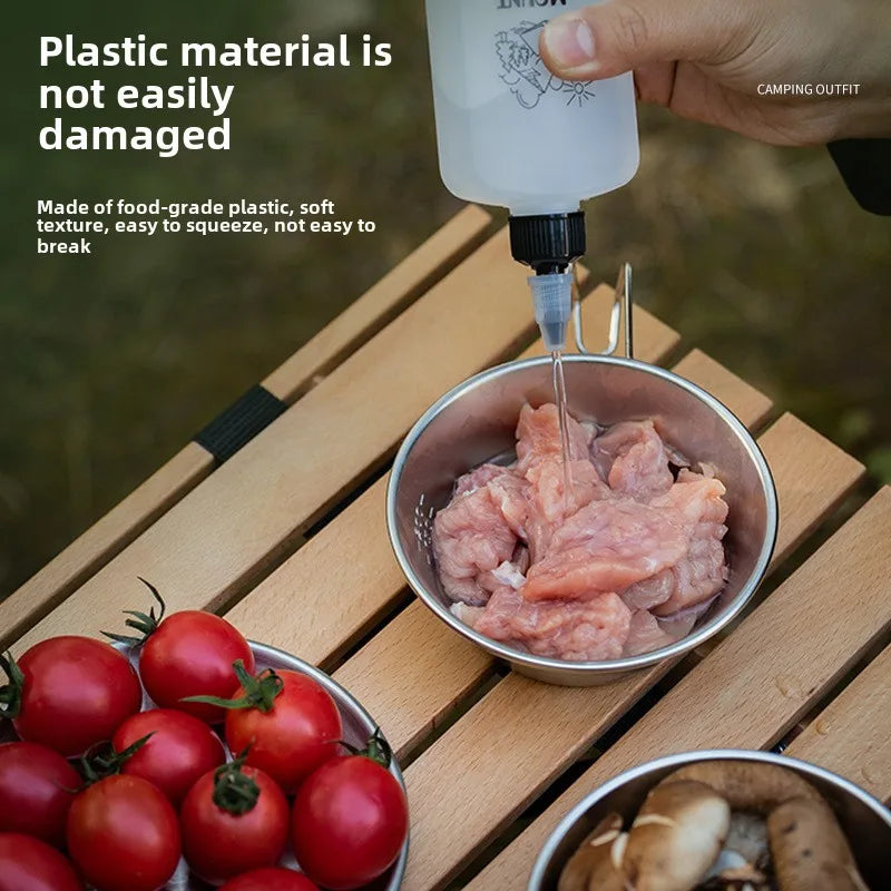 Outdoor Camping Oil Dispenser Bottle 120Ml Leakproof Vinegar Jar Squeeze Bottle with Twist Top Cap HDPE for Cooking Grilling