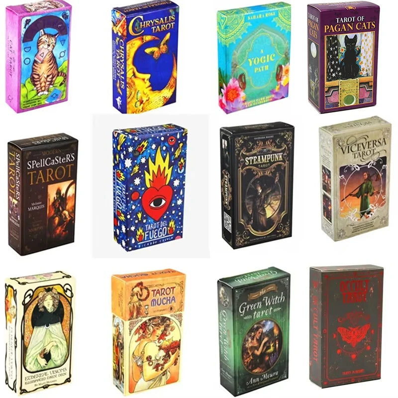 HOT 400 Style Tarot Cards Oracle Golden Art Nouveau the Green Witch Universal Celtic Thelema Steampunk Tarot Board Deck Games