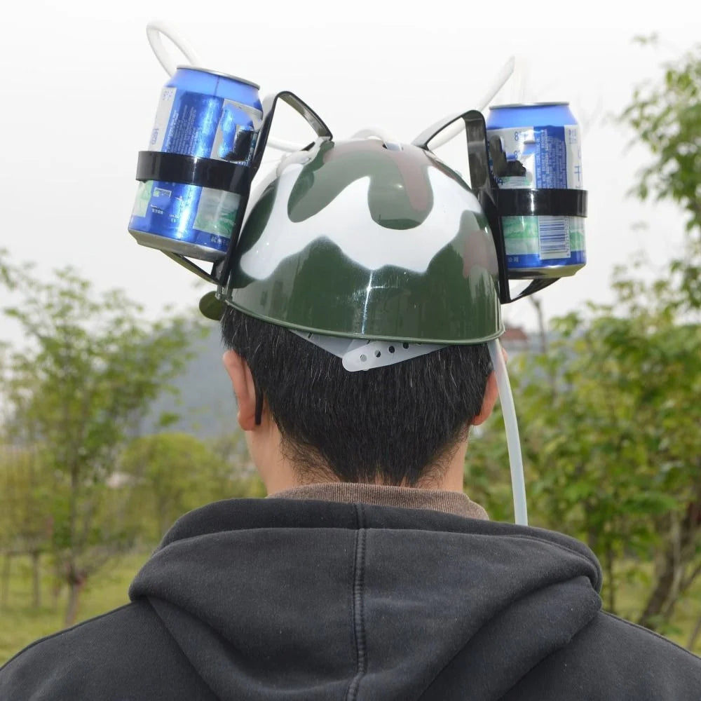 Birthday Party Outdoor Beer Hat Fast Delivery Lazy Creative Beer Beverage Hat Lazy Drinking Beverage Helmet Headgear