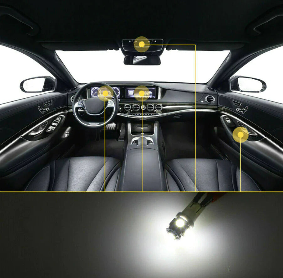 28Pcs Car Interior White Combo LED Map Dome Door Trunk License Plate Light Bulbs