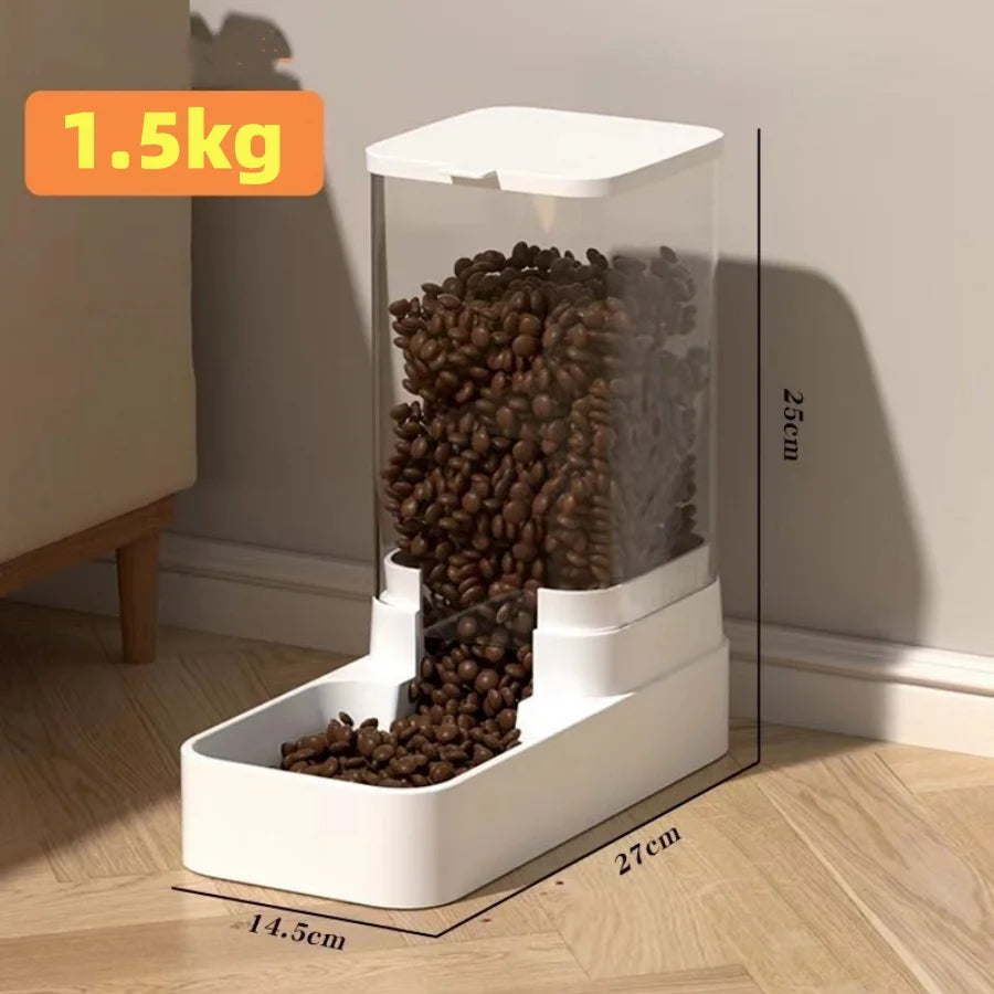 1Pc/2Pcs 1.5Kg/3.3L Convenient and Stylish Automatic Pet Feeder and Water Bowl Set for Indoor Dogs/Cats