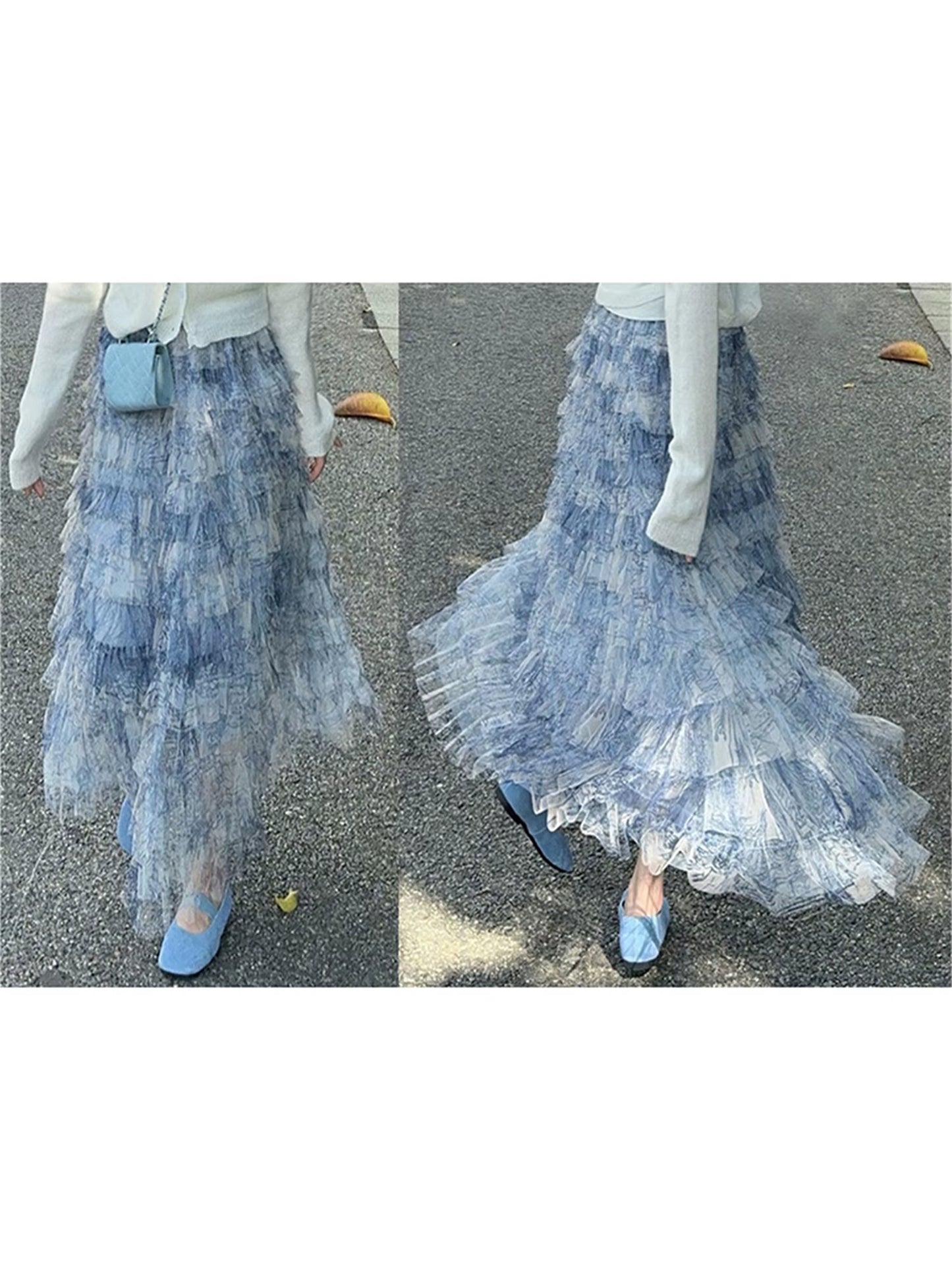 Elegant Floral Lace Maxi Skirt with High Waistband and Flowy Layers for Wedding Party Evening Prom Beachwear