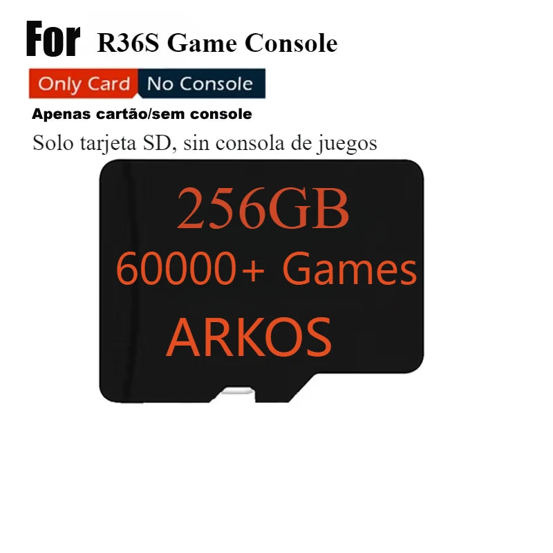 V5 SD Card for R36S R36H Retro Handheld Video Game Console Linux System 3.5Inch IPS Screen Portable Player 64GB 128GB 256GB Game