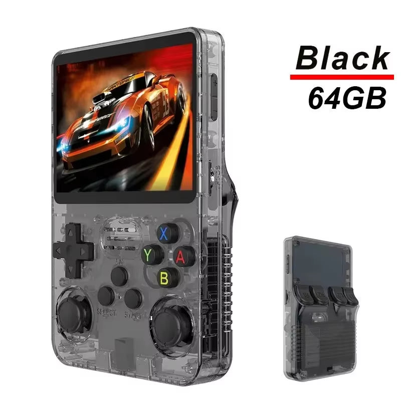 R36S Game Console Linux System 64G Portable Video Consoles 3.5 Inch IPS Screen with Retro Games Pocket Handheld Game Players